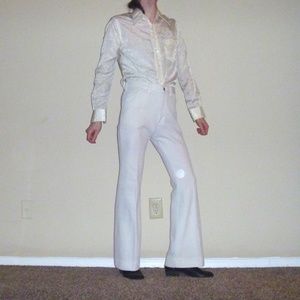 Disco! Vintage 1970s White Bell Bottom Pants!